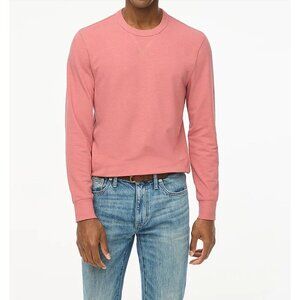 NWT J. Crew Factory Pink Soft Cotton-Blend Crewneck Sweatshirt Mens Size Large